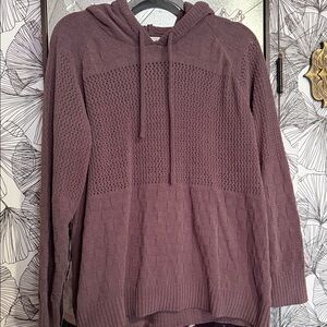 Maurices Dusty Mauve Knit Hooded Pullover